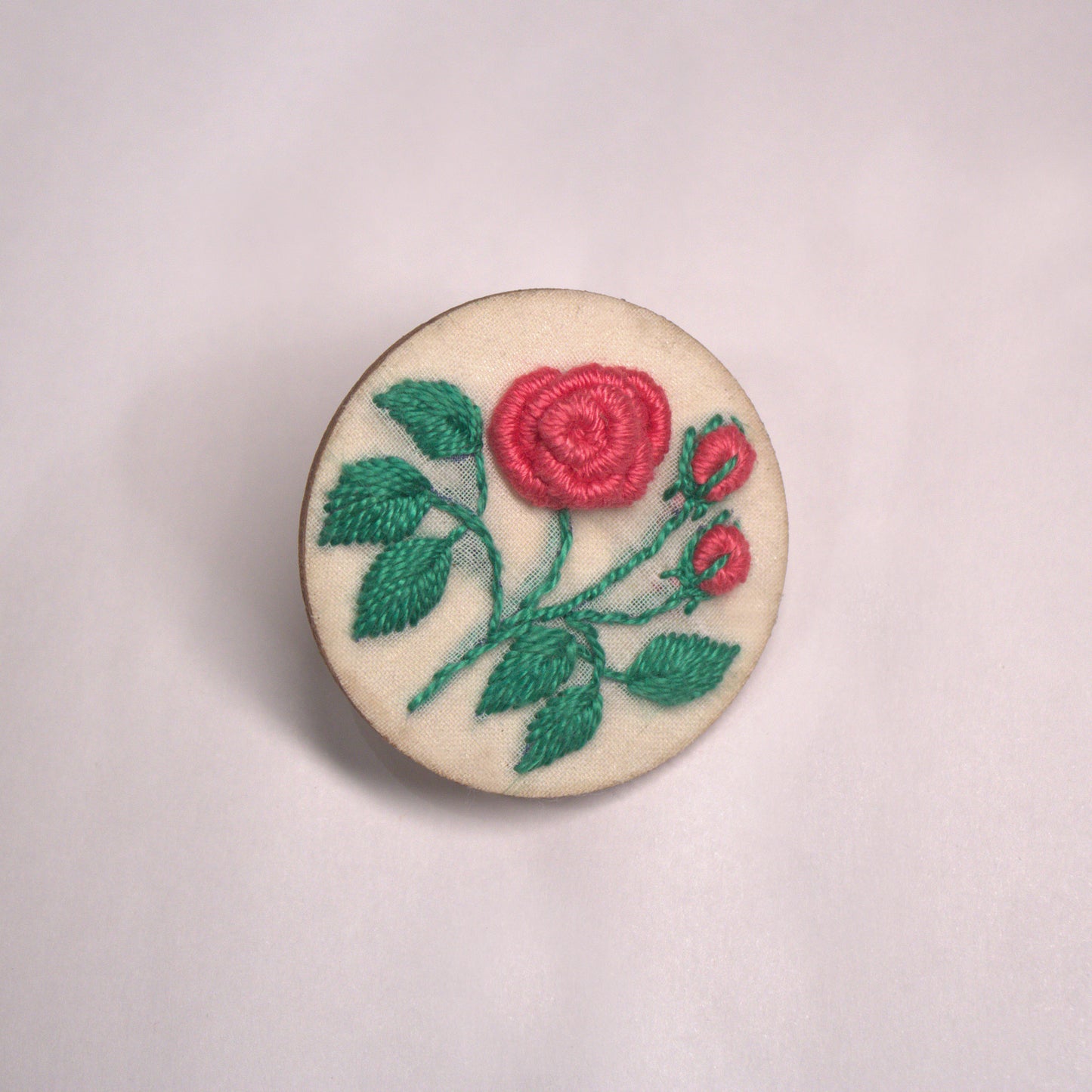 Peach Rose Branch Circular Alligator Hair Clip