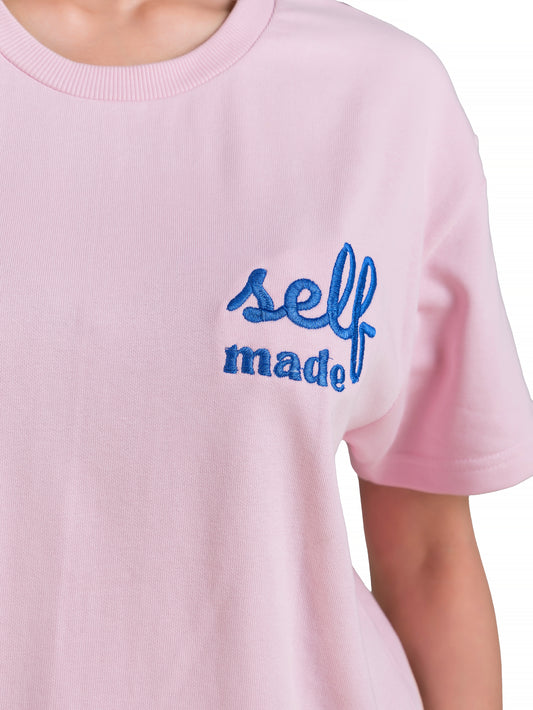 Self Made Embroidered Terry Cotton Oversized Tshirt