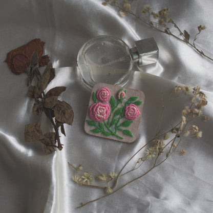 Light Pink Gradient Rose Branch Rectangular Alligator Hair Clip