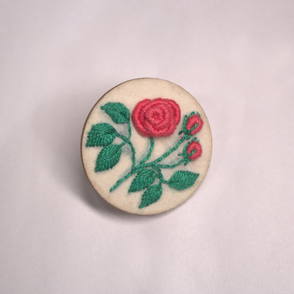 Peach Rose Branch Circular Alligator Hair Clip