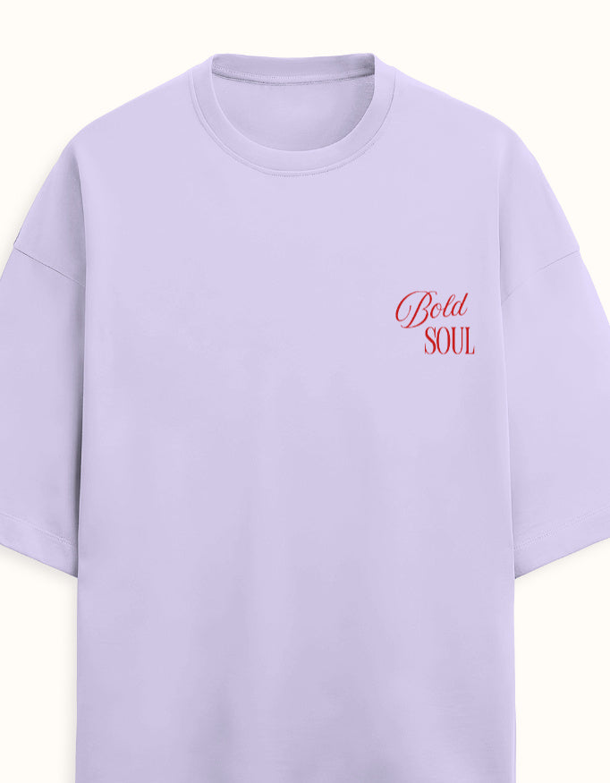 Bold Soul Embroidered Terry Cotton Oversized Tshirt