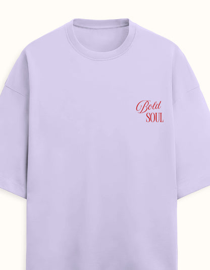 Bold Soul Embroidered Terry Cotton Oversized Tshirt