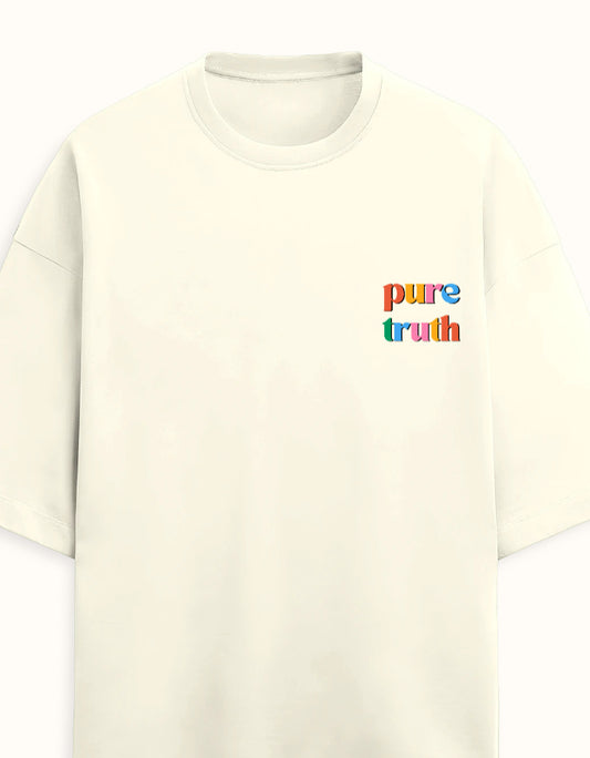 Pure Truth Embroidered Terry Cotton Oversized Tshirt
