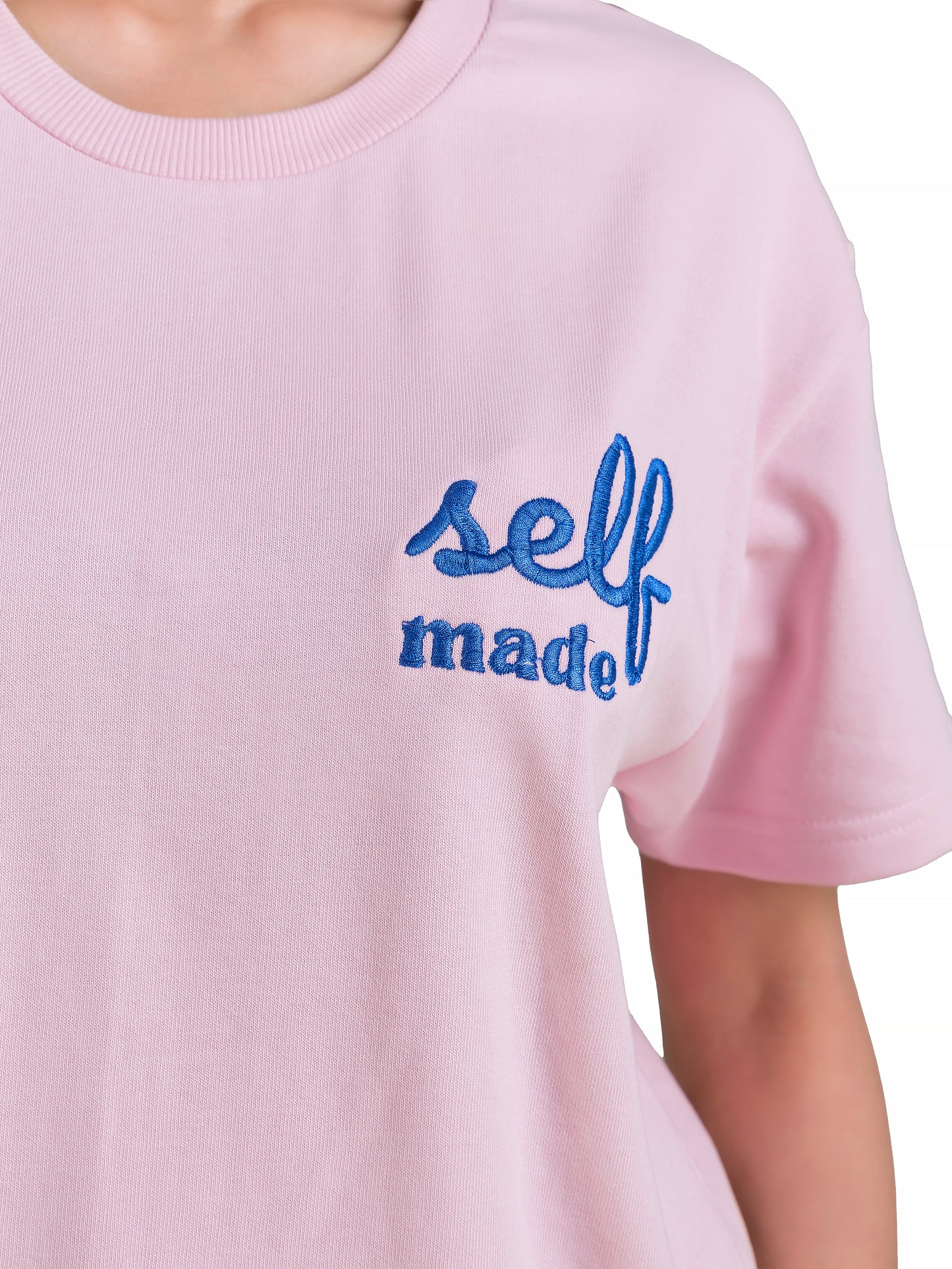 Self Made Embroidered Terry Cotton Oversized Tshirt