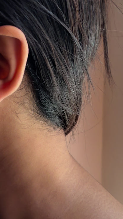 Pink Rose Branch Tiny Round Ear Studs